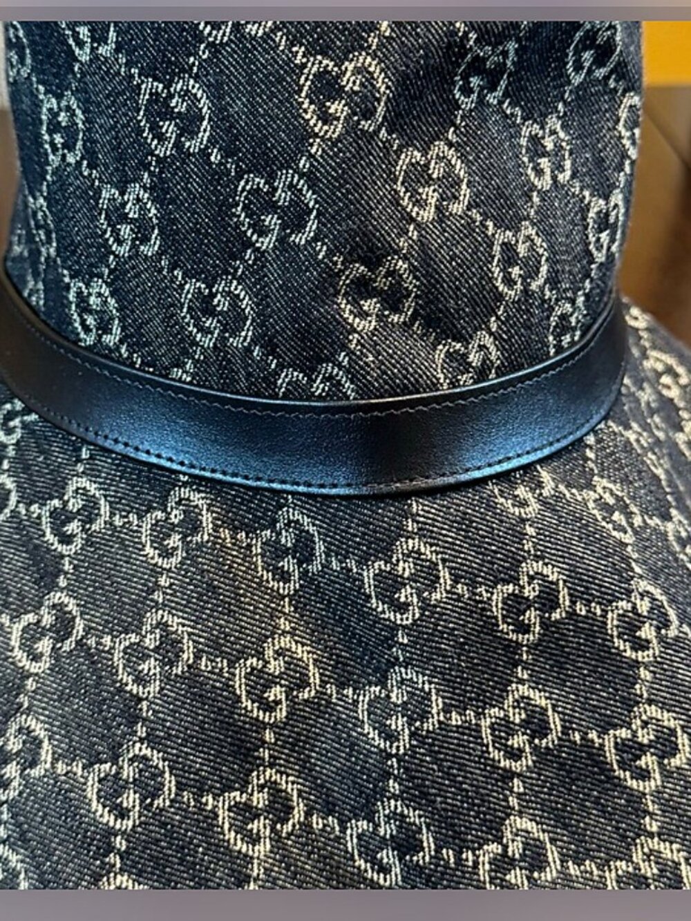 Gucci Classic GG Denim Oversized Brim Sun Hat - Picture 6 of 11